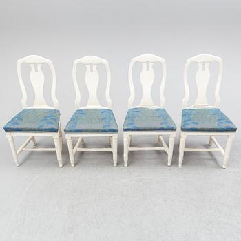 Four circa 1800 painted chairs.