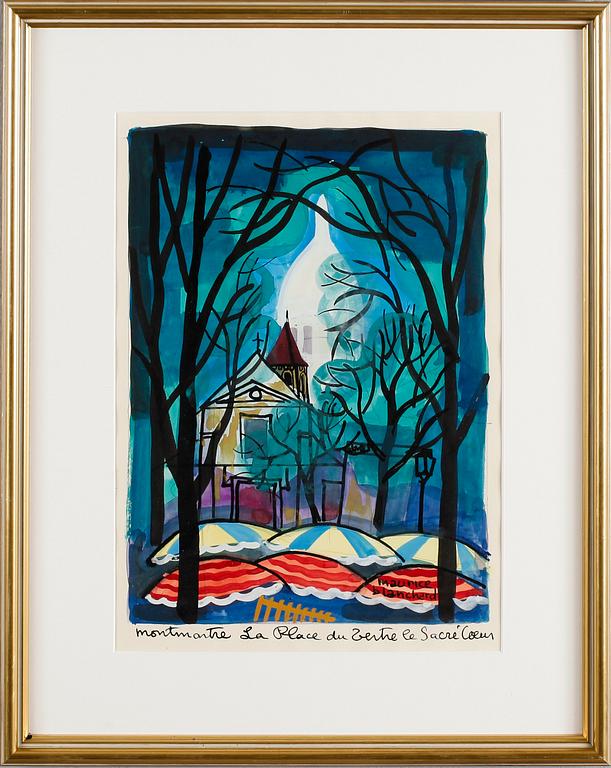 MAURICE BLANCHARD, gouache, signerad.