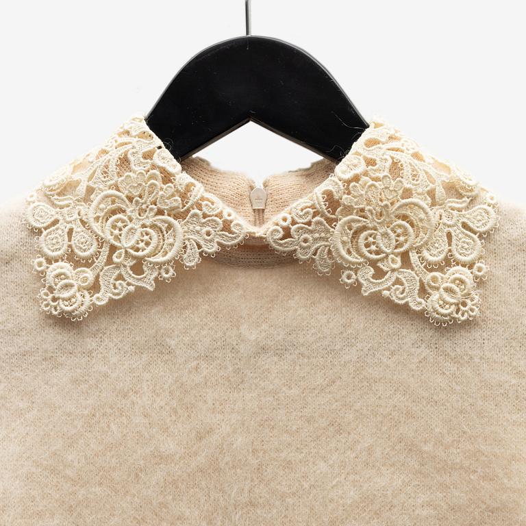 Valentino, a woolmix and lace dress, size S.