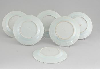 Six dishes, porcelain, China, Qing dynasty, 18th and 19th century.