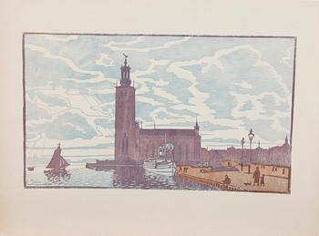 PARTI GRAFIK, ca 18 delar. Bla England 1800-tal.