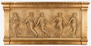 Plaster relief / frieze, 20th century, "Borghese Dancers".