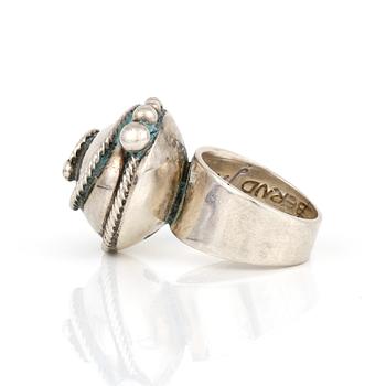 HALSBAND samt RING, silver, Rosa Taikon, Bernd Janousch, 1978. tot ca 50 gram.