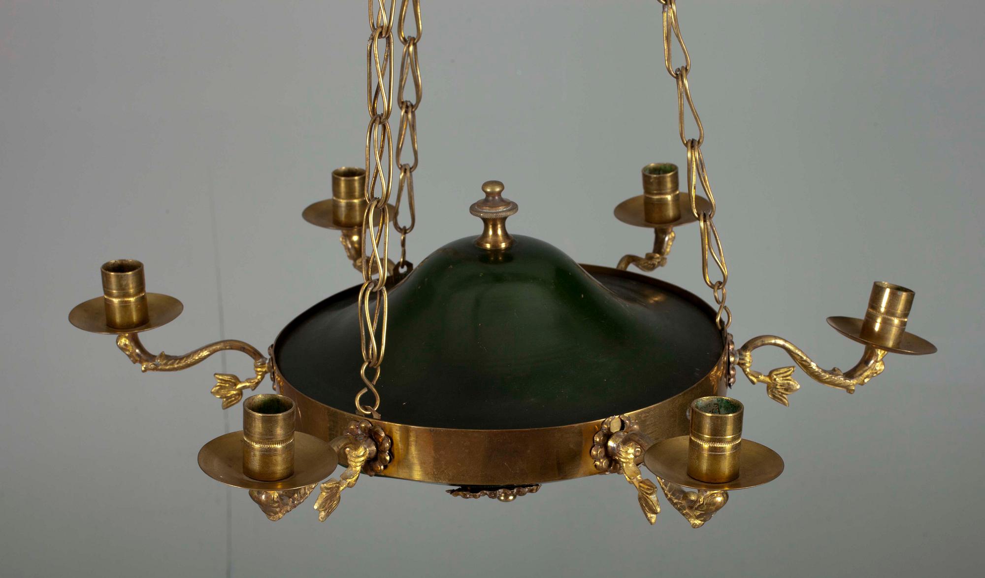 AMPEL, mässing och brons, empirestil, sekelskiftet 1800/1900.