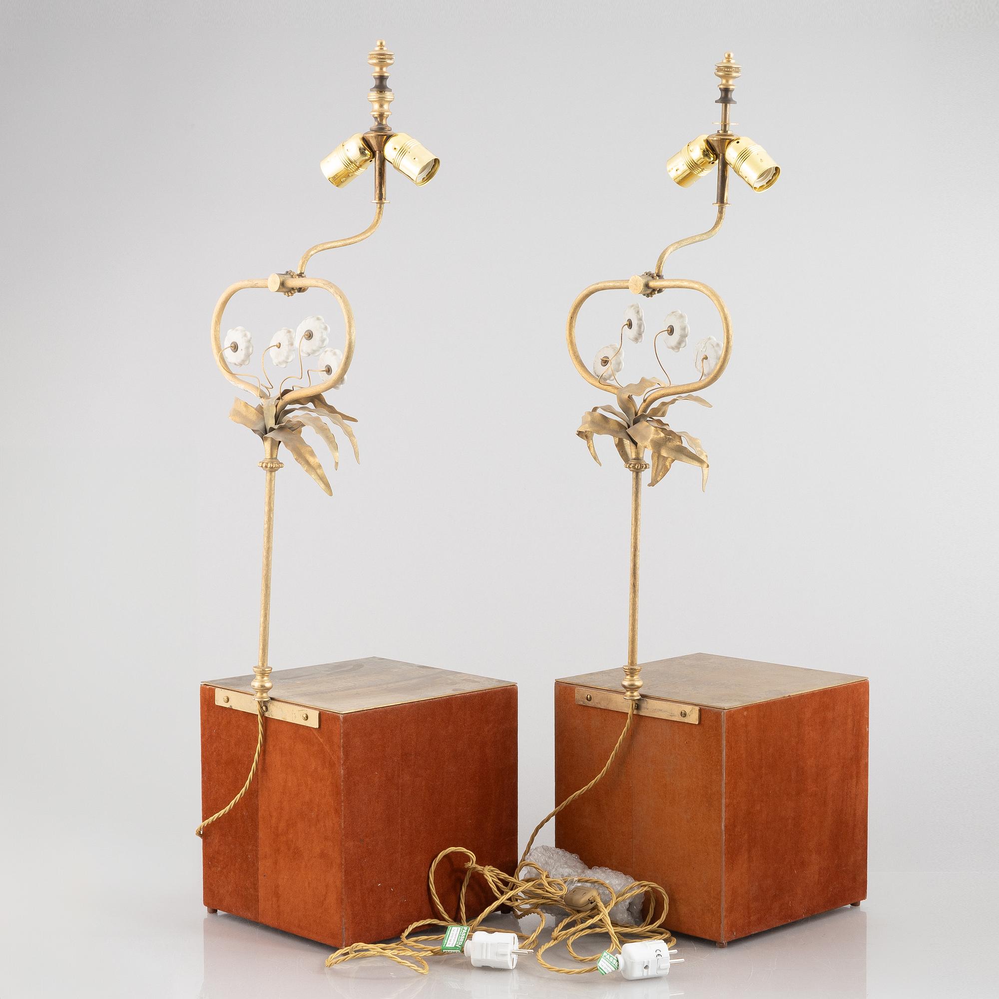 Bordslampor, ett par, 1900-talets senare del.