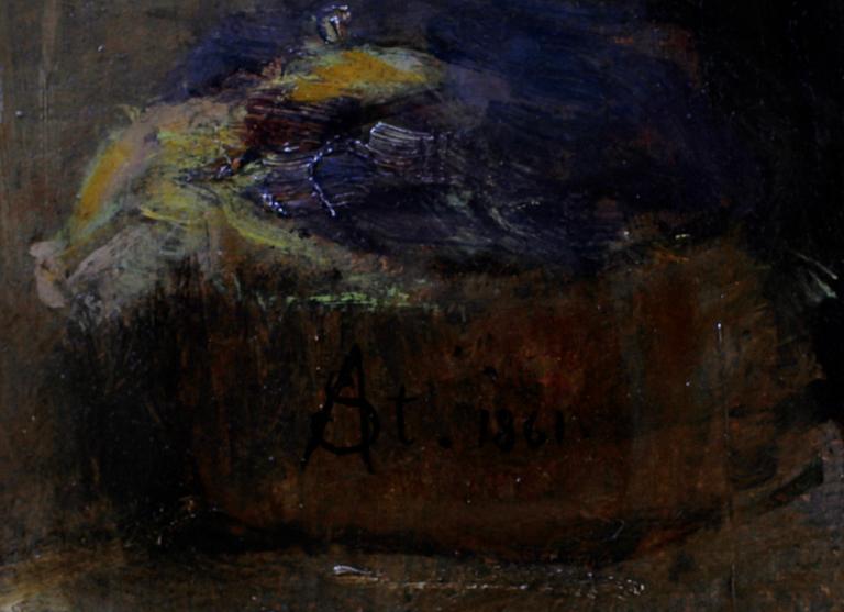 OKÄND KONSTNÄR, olja på duk. Sign AST o dat 1861.