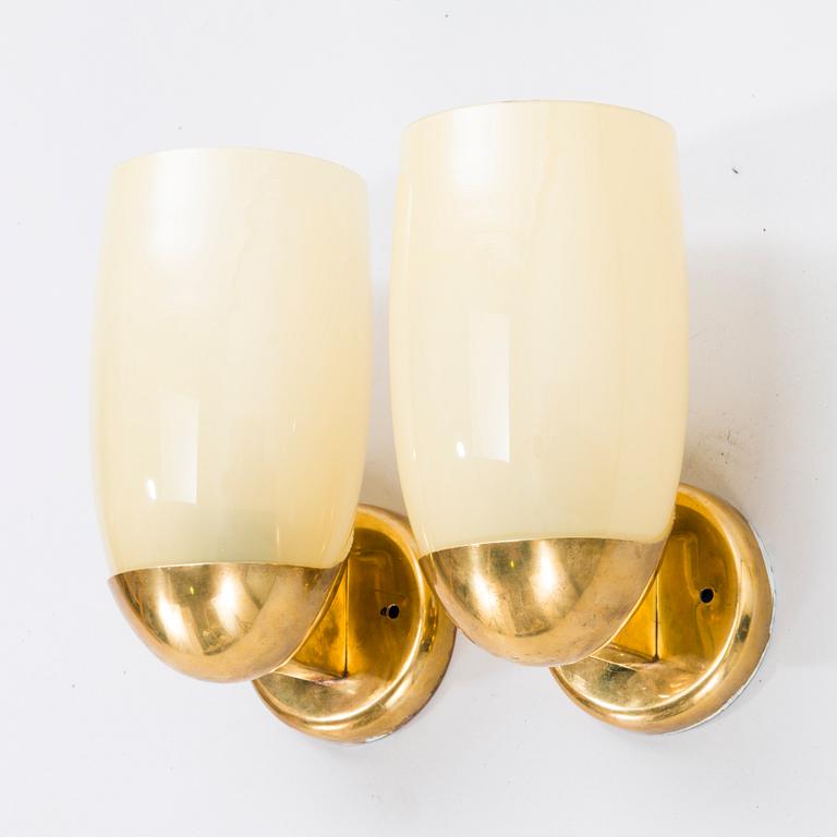 PAAVO TYNELL, a pair of mid 20th century wall lights for Idman. Finland.
