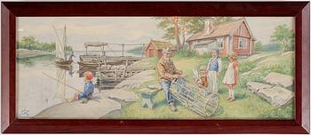 Curt Nyström Stoopendaal · CURT NYSTRÖM STOOPENDAAL, akvarell, signerad.