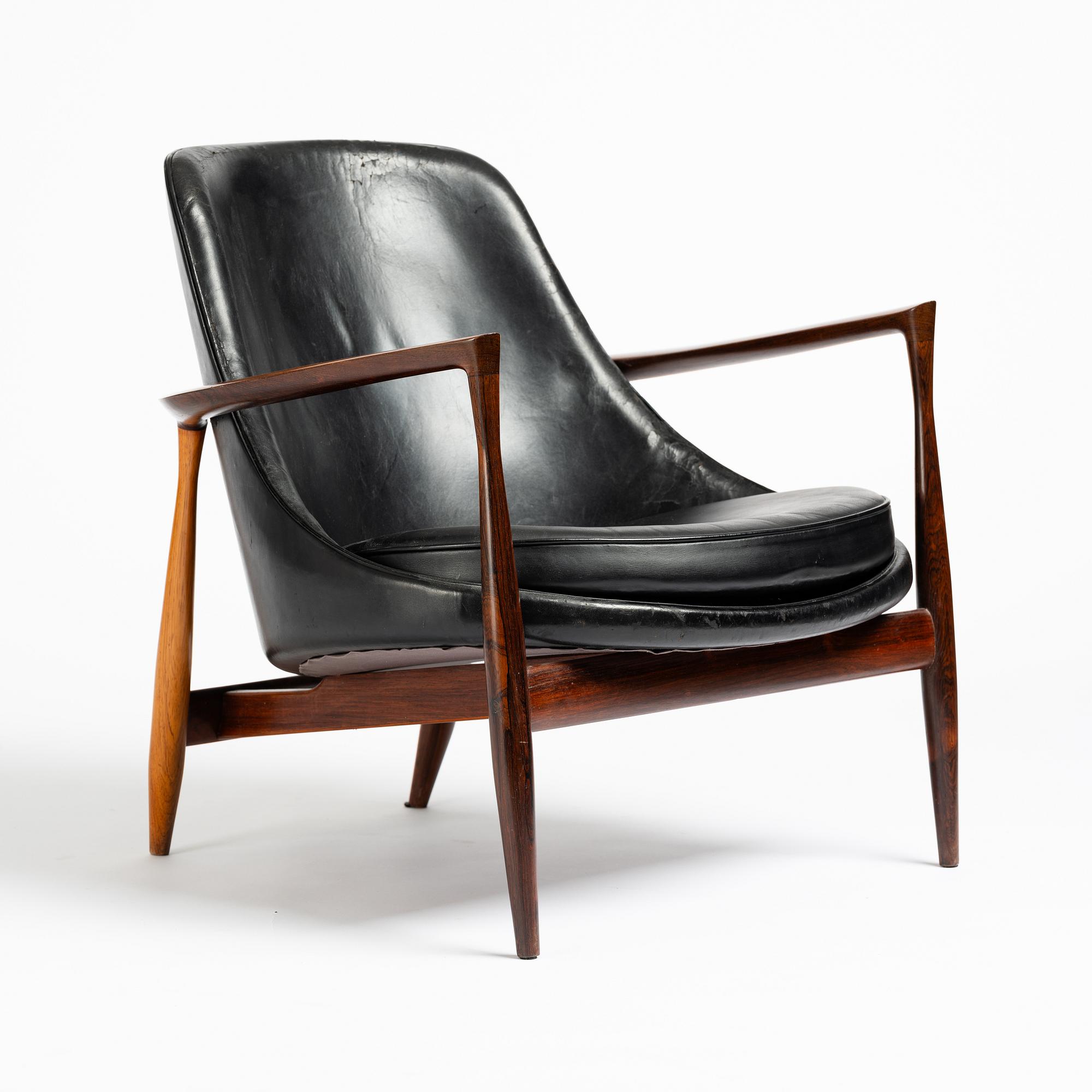 Ib Kofod-Larsen, a rosewood "Elizabeth" easy chair, cabinetmakers Christensen & Larsen, Denmark, 1950s-60s.