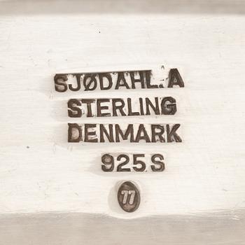 Erik Sjødahl Andersen, servettringar, 6 st, sterlingsilver, Danmark, 1900-talets senare del.