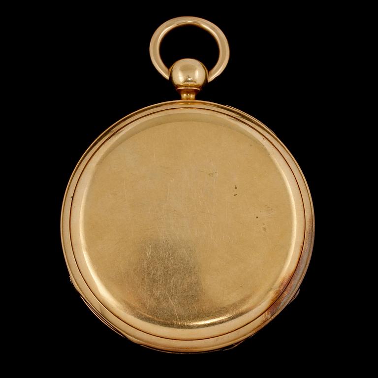 FICKUR, 18k guld, Carl Christian Wildschilödtz, Köpenhamn, 1860. Vikt 106 g.