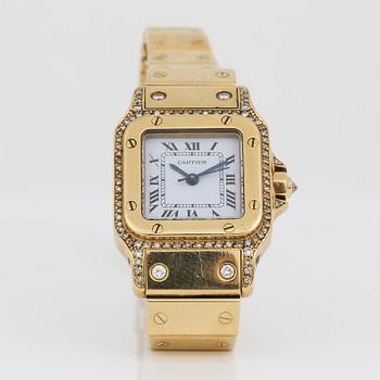 DAMARMBANDSUR, guld 18K, diamanter, Must de Cartier, automatic. Tot ca 96 gram.
