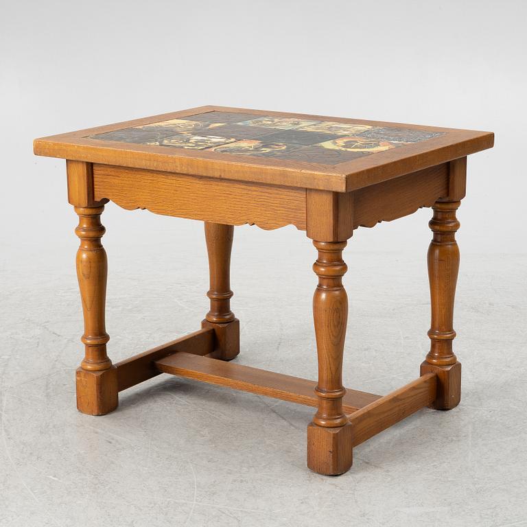 Allan Ebeling, table with various ceramic tiles, Torshälla, mid 1900s.