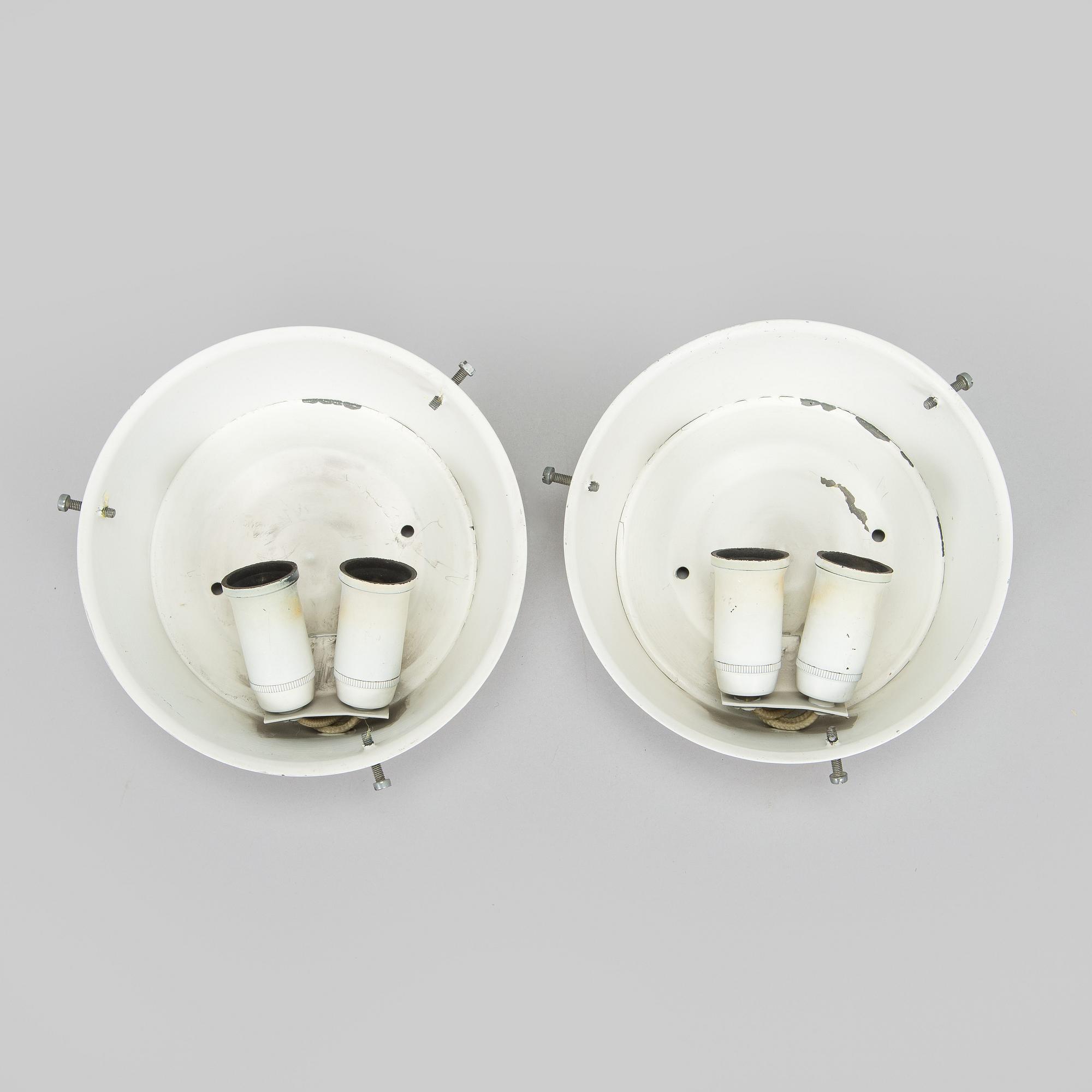 Arne Jacobsen, a pair of 1960's 'AJ-Eklipta' ceiling / wall lamps, for Louis Poulsen/licensed manufacturer Orno, Stockmann.