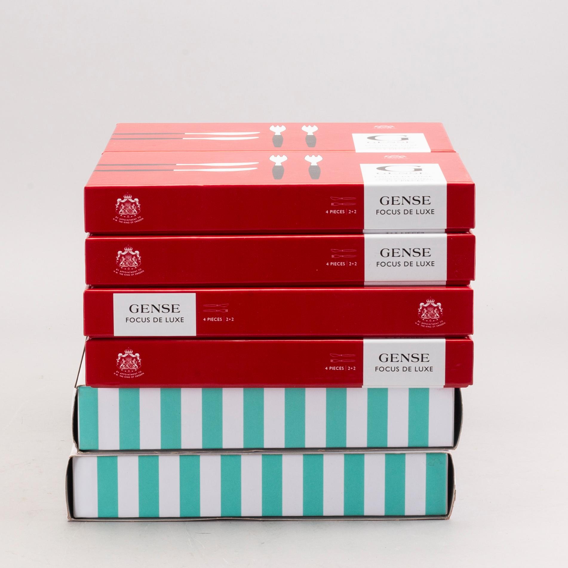 FOLKE ARSTRÖM, smögåsbestick, 32+6+2delar, "Focus De Luxe", rostfritt stål, Gense.