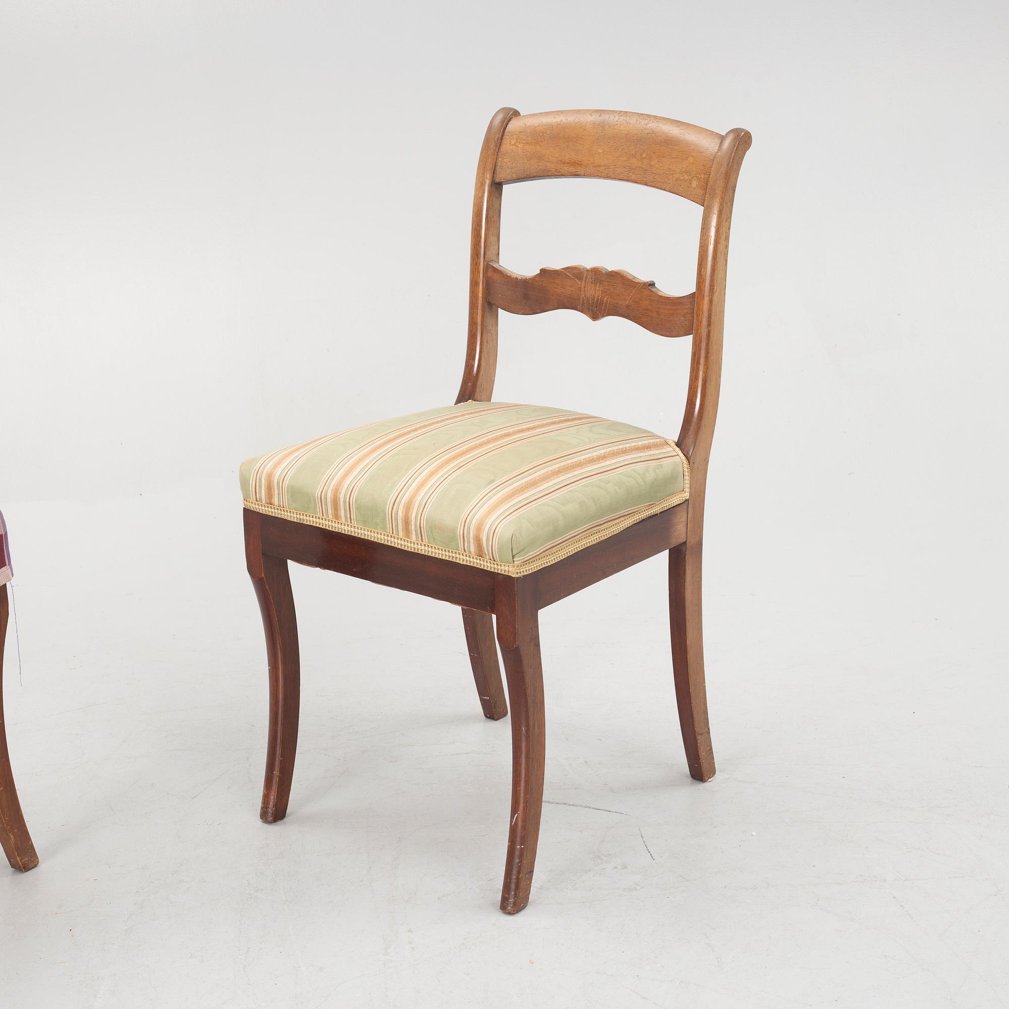 Chairs, 8 pcs, late Empire style, second half of the 19th century.