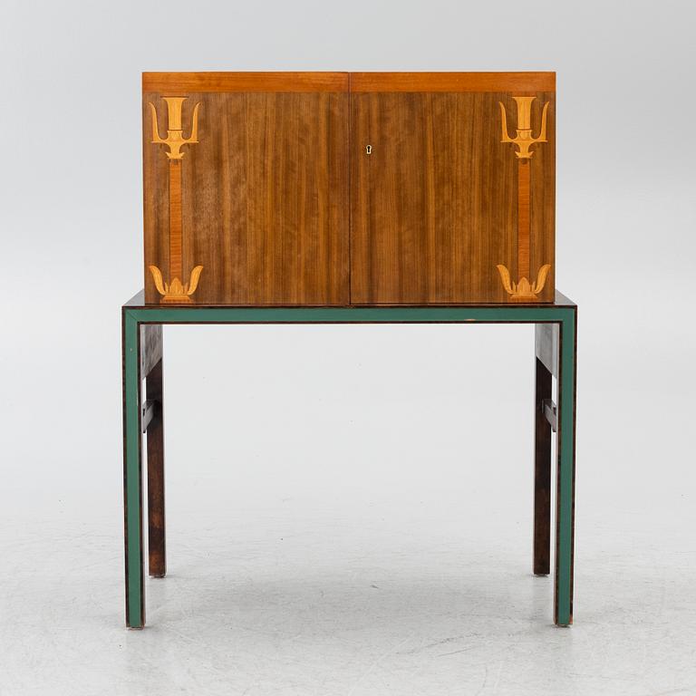 A drinks cabinet with two nesting tables, Sweden, 1930s/40s.