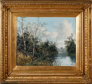 OKÄND KONSTNÄR, olja på duk, signerad E Cole, England, 1800-/1900-tal.