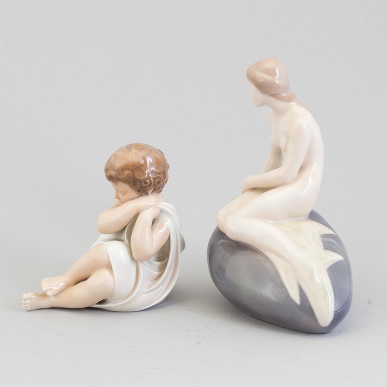 Two Royal Copenhagen porcelain figurines, Denmark, 1960/70s.