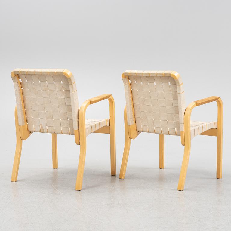 Alvar Aalto, a pair of modell 45 armchairs, Artek, Finland.