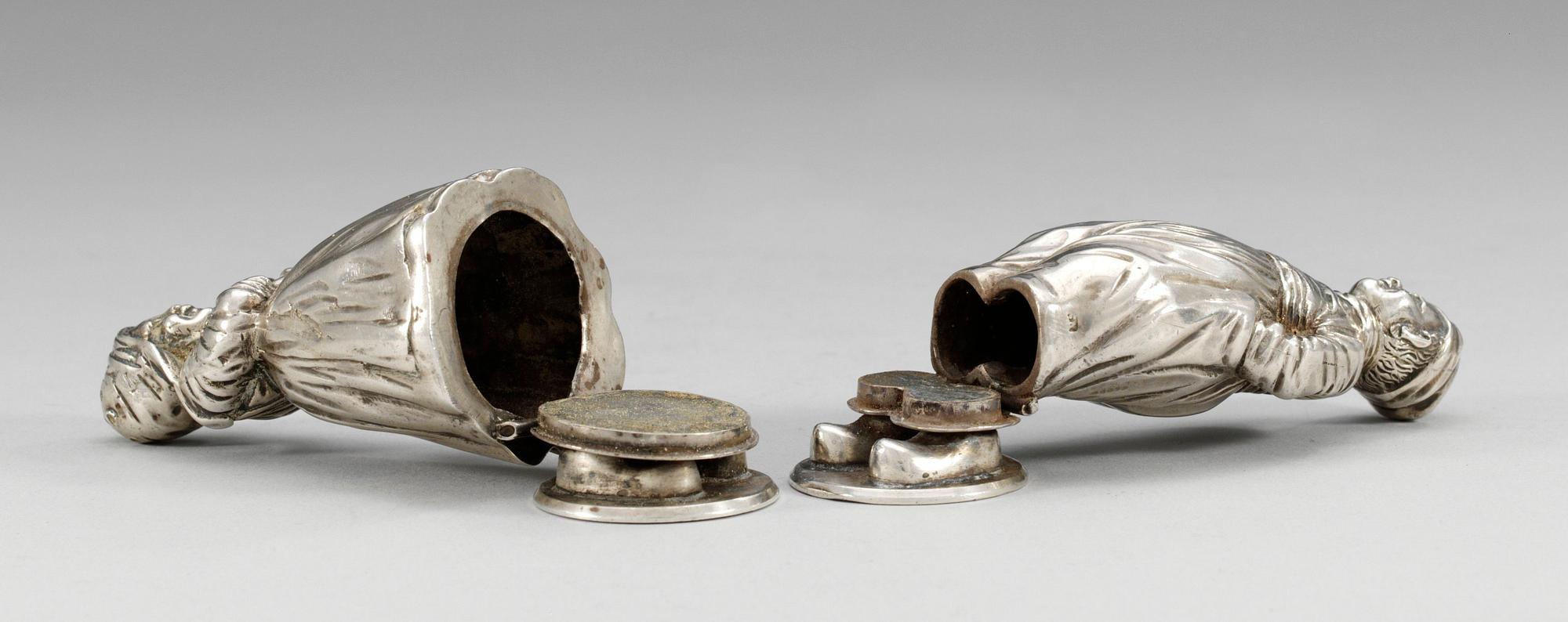 SALT- och PEPPARKAR, sterling. Holland 1800/1900-tal.