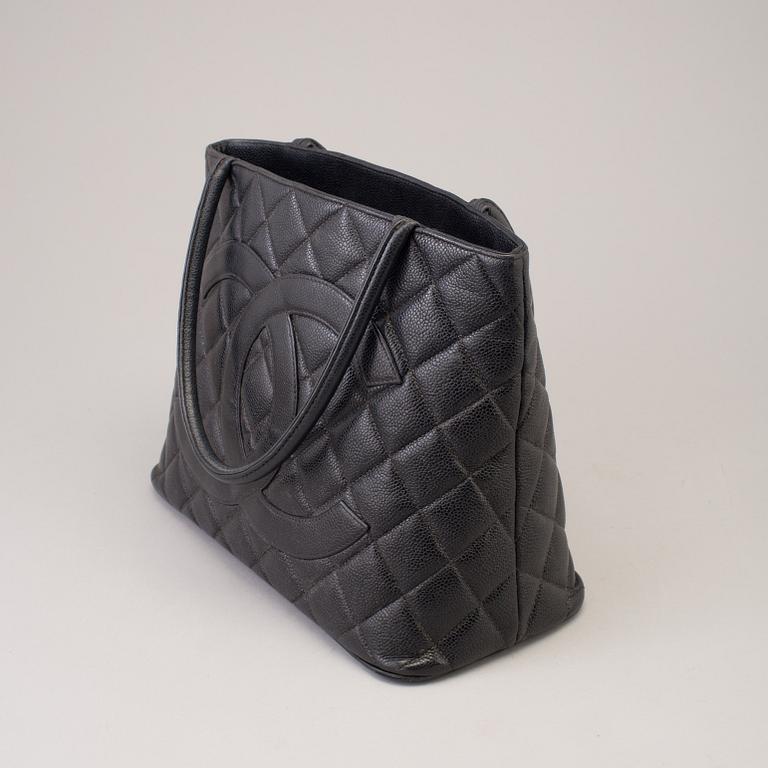 Black Caviar Leather Medallion Tote Bag, 2000-2002.