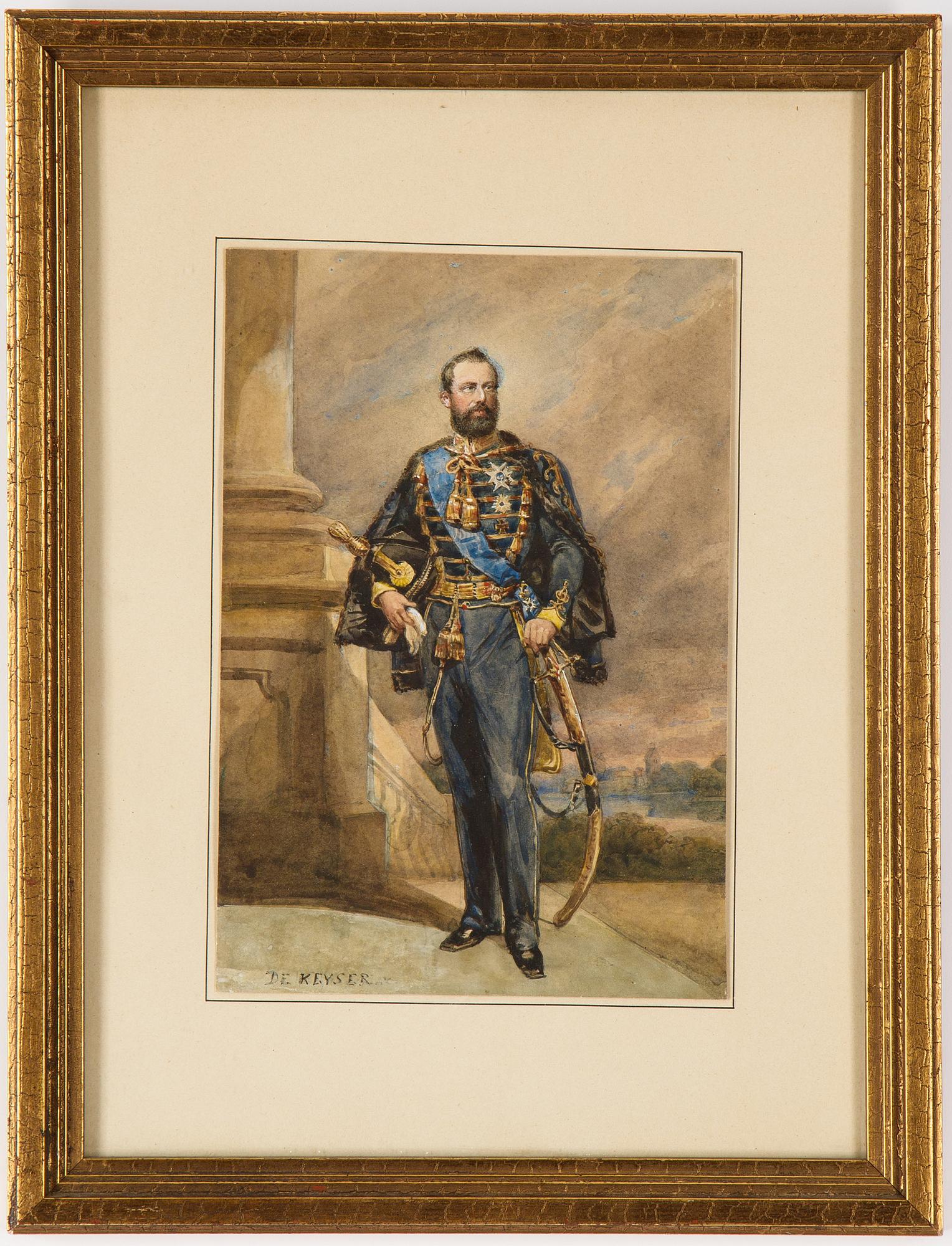 Nicaise de Keyser, watercolours, 2, signed.