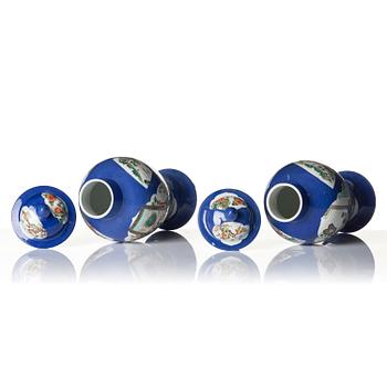 A pair of vases with covers, China 20th century.