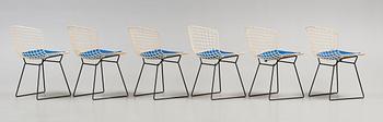 Harry Bertoia, a set of six white lacquered 'Side chairs', Knoll, 1950's-60's.