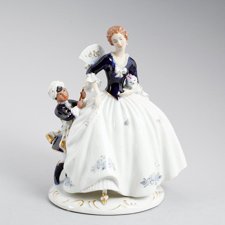 FIGURGRUPP, porslin, Essy Strohbach, Royal Dux, 1900-talets mitt.