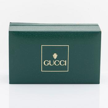 GUCCI wristwatch 23 mm w interchangable rings of plastic, quartz movement, original box.