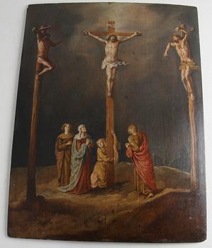 OKÄND KONSTNÄR, olja på pannå, trol 1700-tal.