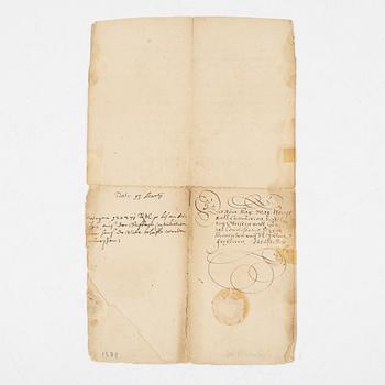 Handling signerad av Albrecht von Wallenstein.