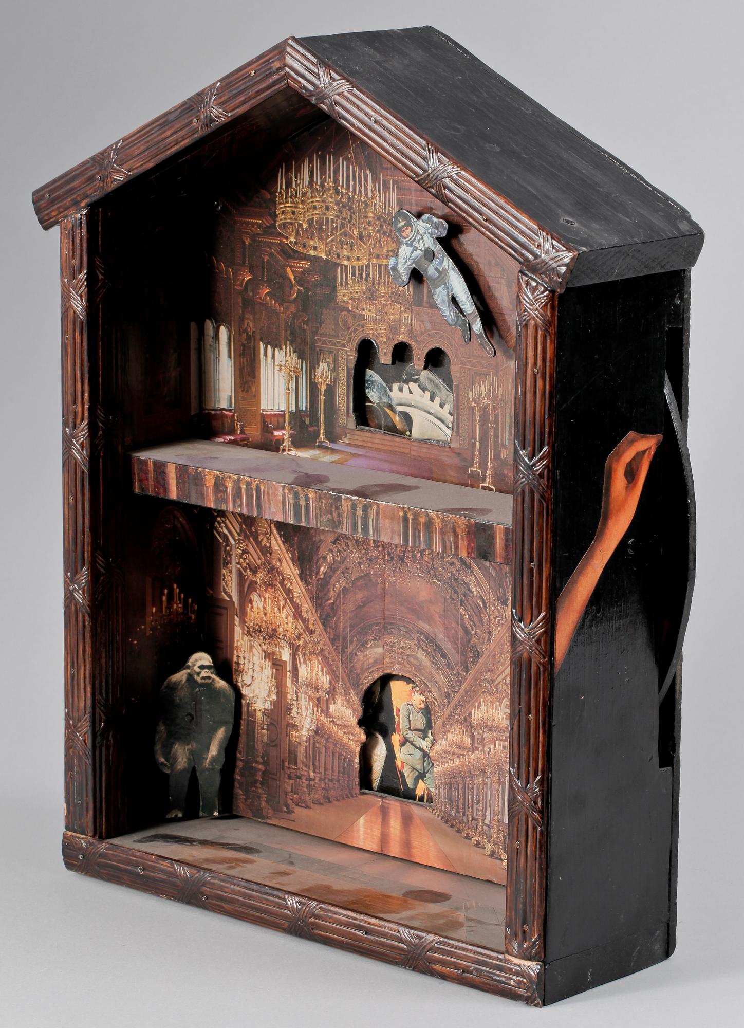 CRISTA GRAUER, skulptur, mixed media 'Dream House.' Sign och dat 1974.