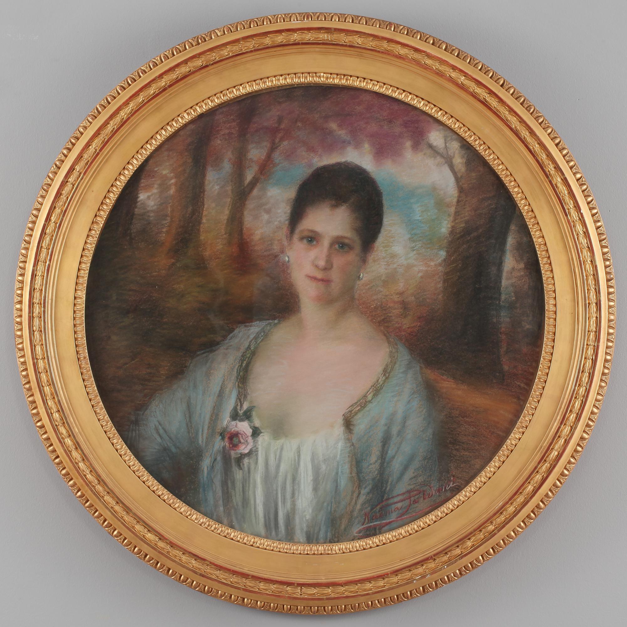 OKÄND KONSTNÄR, pastell, signerad Noemia Paldani, 1900-talets första hälft.