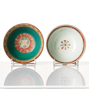 Two Thai Bencharong bowls, 19th century.