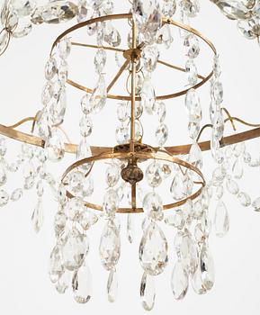 A Louis XVI late 18th century six-light chandlier.