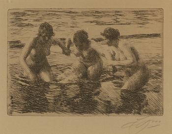 Anders Zorn, "Mot strömmen".