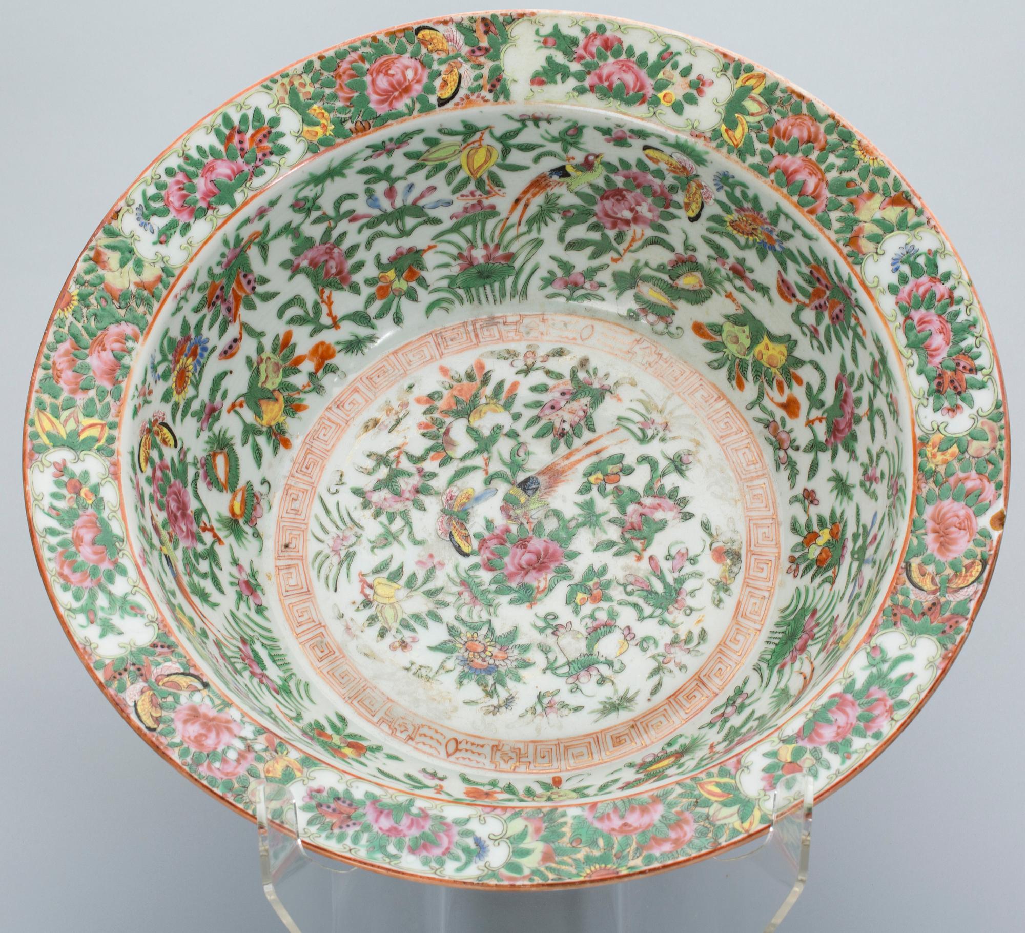 SKÅL, porslin, Kanton, Kina 1800-talets mitt.