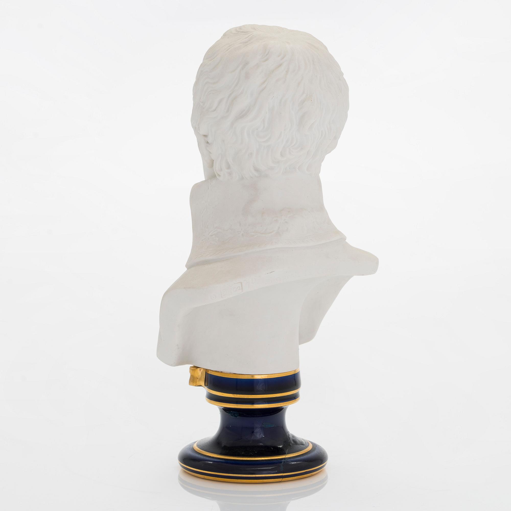A biscuit bust of Napoleon Bonaparte, Sèvres, France.