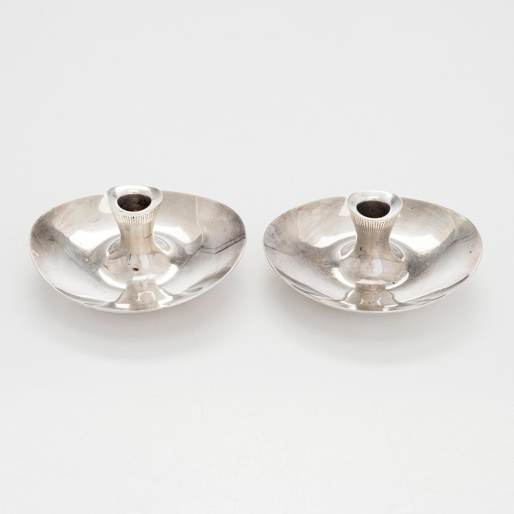 Tapio Wirkkala, A pair of silver candlesticks, Helsinki 1956.