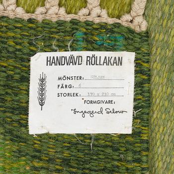 Ingegerd Silow, matta, "Siljan", rölakan, ca 230 x 170 cm, signerad IS.