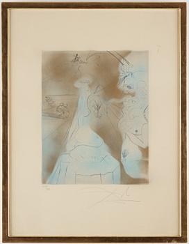 SALVADOR DALÍ, colour aquatint etching, signed in pencil and numbered 117/145.