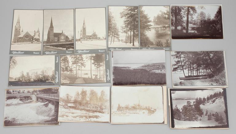 FOTOGRAFIER, ca 74 st, främst Tammerfors, Viborg, Tavastehus (m.fl.) Omkring 1900.