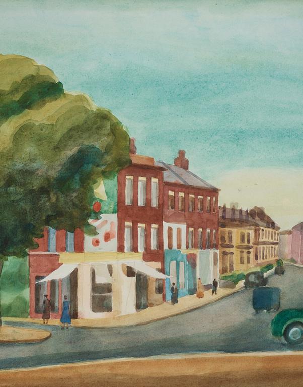 Josef Frank, a watercolour of a British town, not signed.