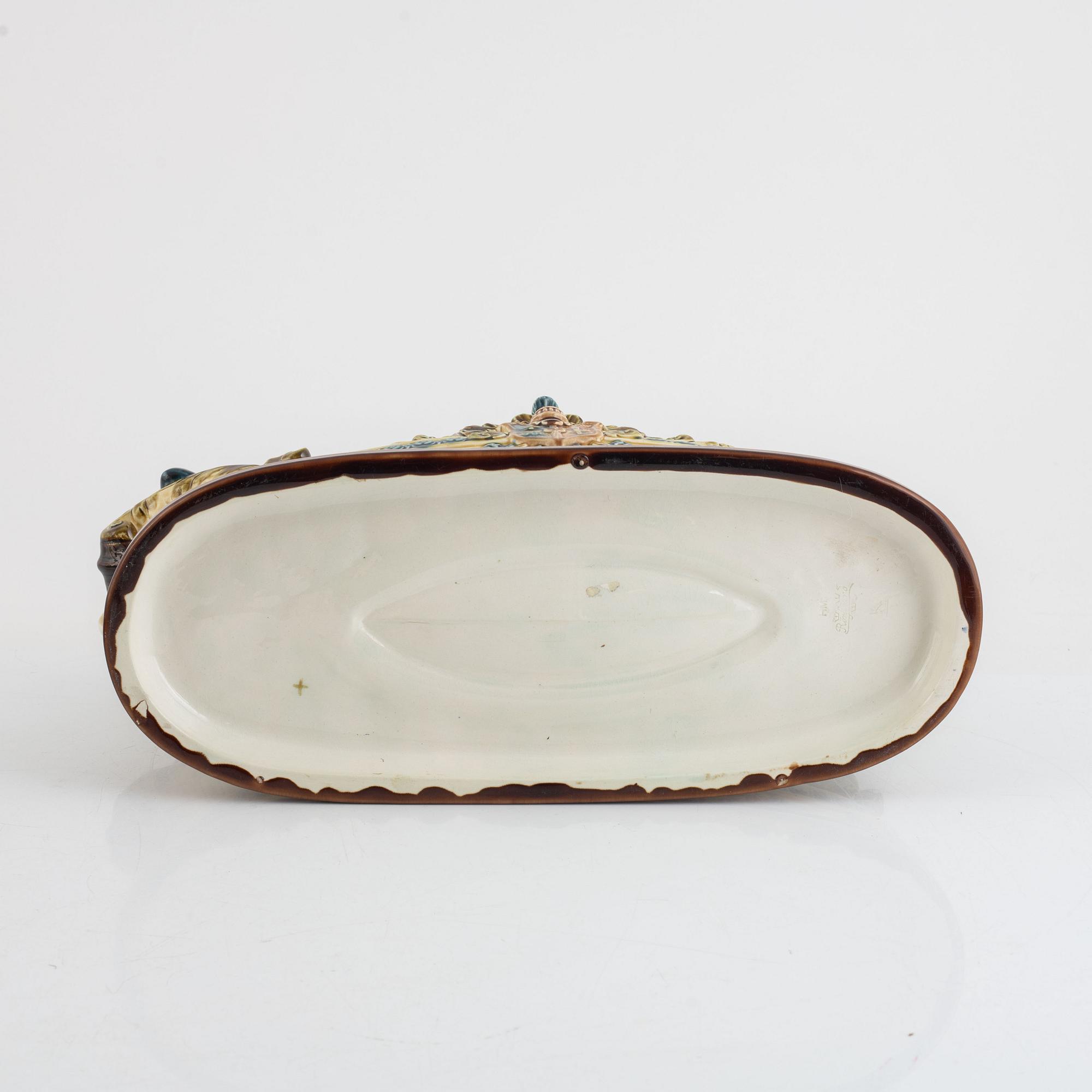 Jardinjär, majolika, Rörstrand, sent 1800-tal.