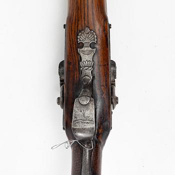 A double barelled percussion shotgun by Gudmund Nystrand, Eskilstuna (1786-1863).