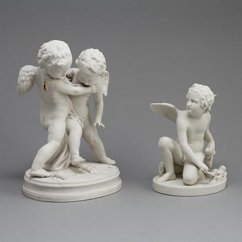 TWO PARIAN FIGURES, Gustafsberg 1889 and 1896.
