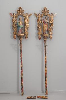 PROCESSIONSSTAVAR, 2 st, 1800-tal.