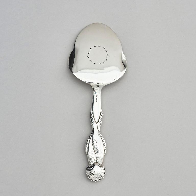 Georg Jensen, a sterling silver fish server, design no 55, Copenhagen 1919-1927.